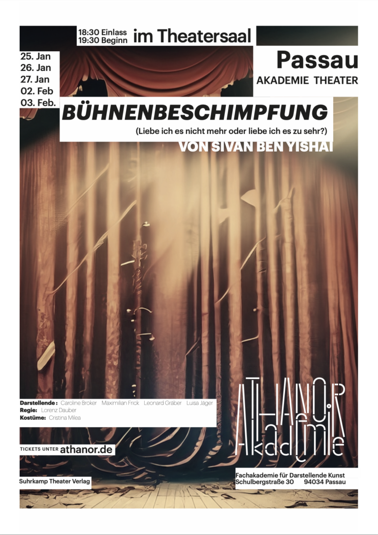 Abschlussinzenierung von Lorenz Dauber Bühnenbeschimpfung